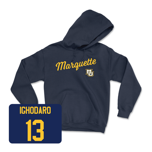 Navy Men's Basketball Script Hoodie Youth Small / Osasere Ighodaro | #13