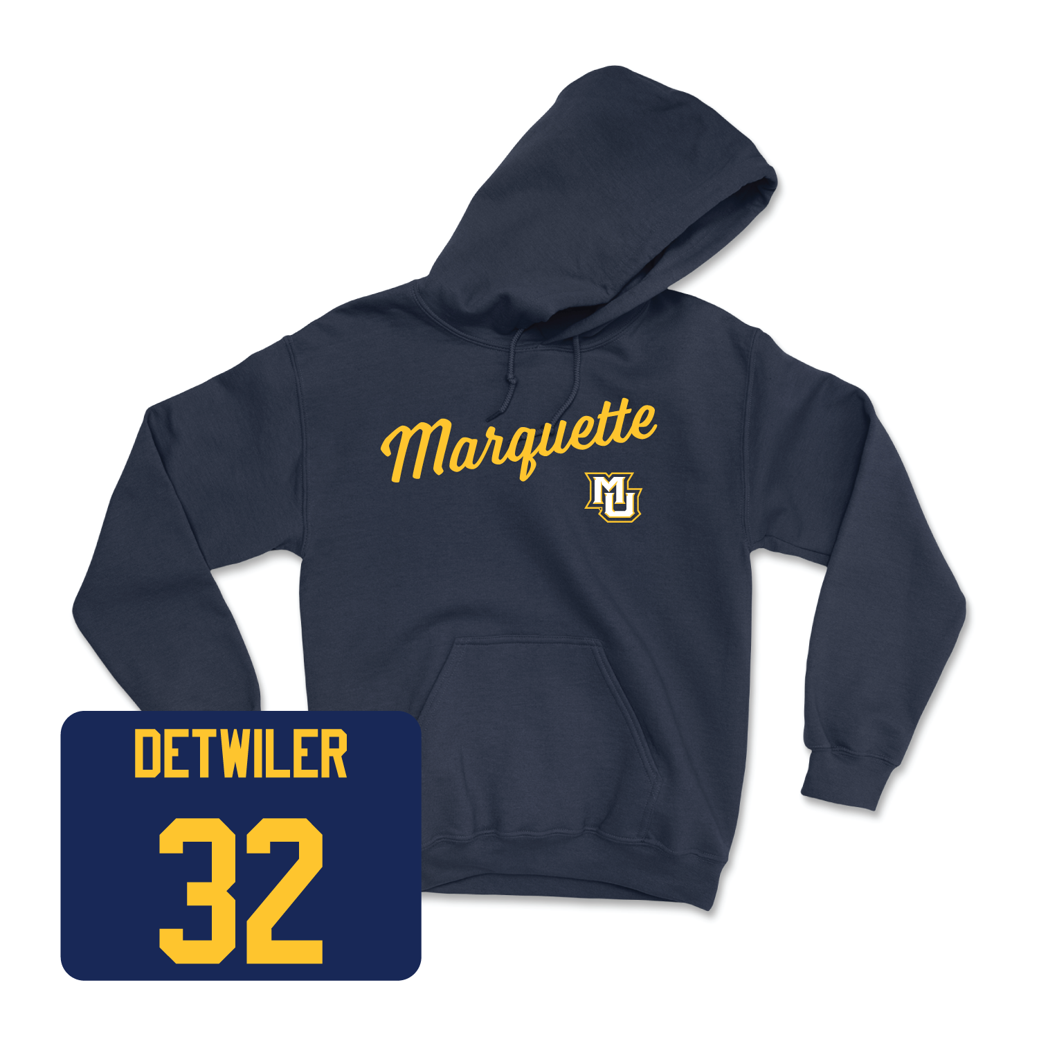 Navy Men's Lacrosse Script Hoodie 4 Medium / Peter Detwiler | #32