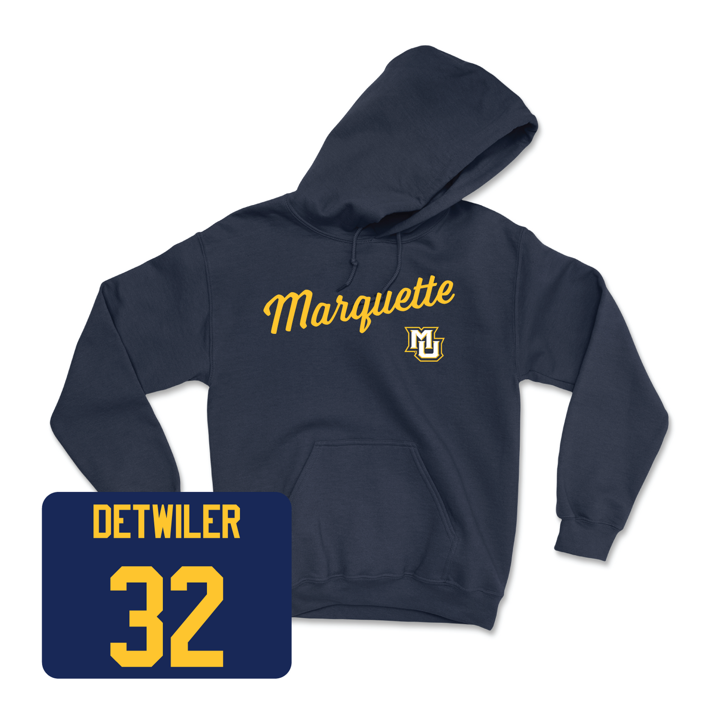Navy Men's Lacrosse Script Hoodie - Peter Detwiler