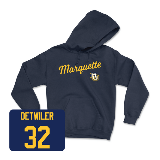 Navy Men's Lacrosse Script Hoodie - Peter Detwiler