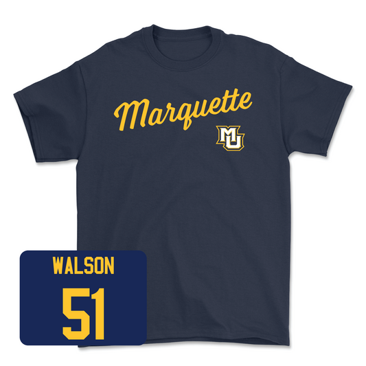 Navy Men's Basketball Script Tee Youth Small / RJ Walson | #51