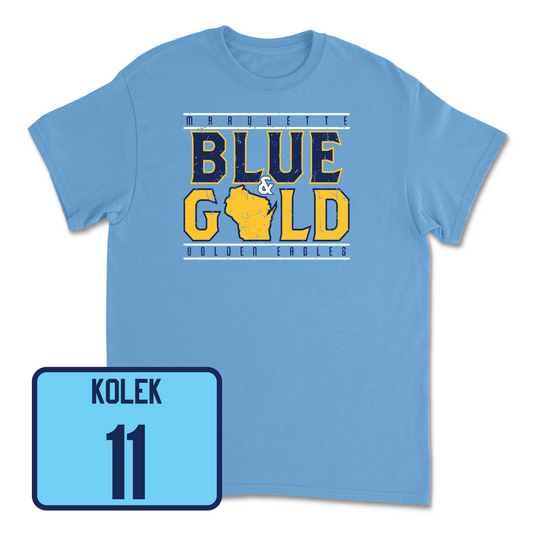 Championship Blue Men's Basketball State Tee 2 Youth Small / Tyler Kolek | #11
