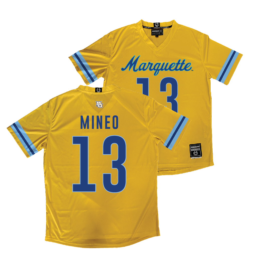 Gold Marquette Women's Lacrosse Jersey  - Lucy Mineo