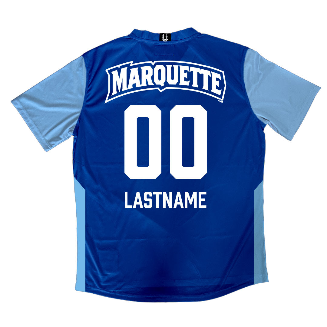Navy Marquette Men's Soccer Jersey - Christian Marquez | #15
