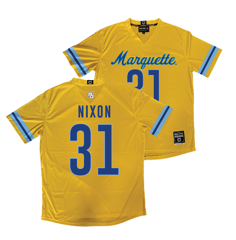 Gold Marquette Women's Lacrosse Jersey - Brynna Nixon