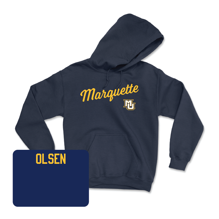 Navy Track & Field Script Hoodie - Danny Olsen