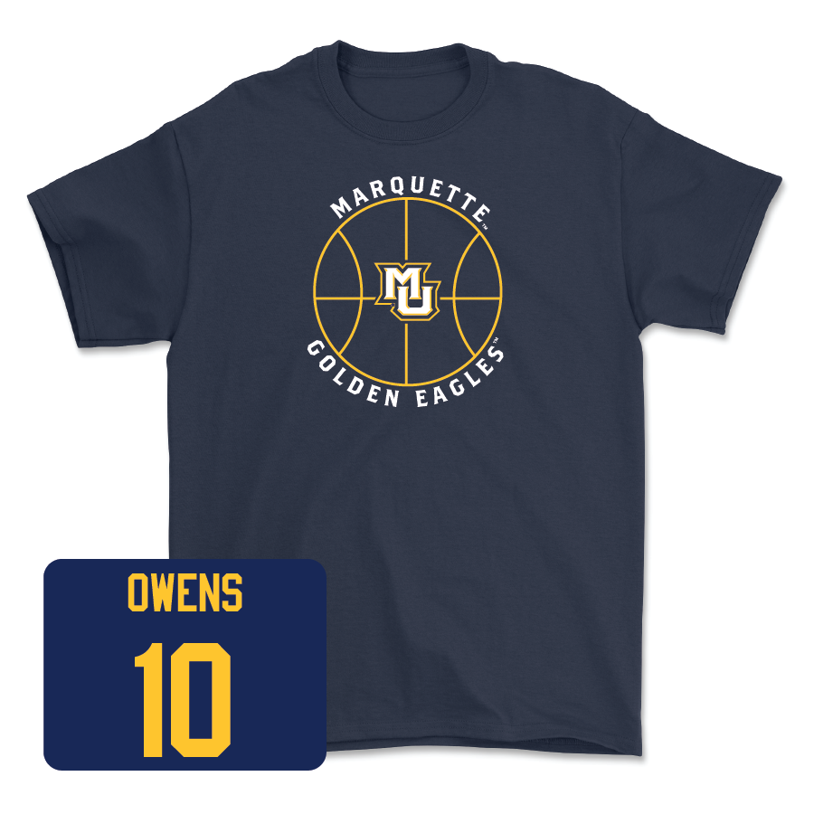 Navy Men's Basketball Hardwood Tee  - Damarius Owens