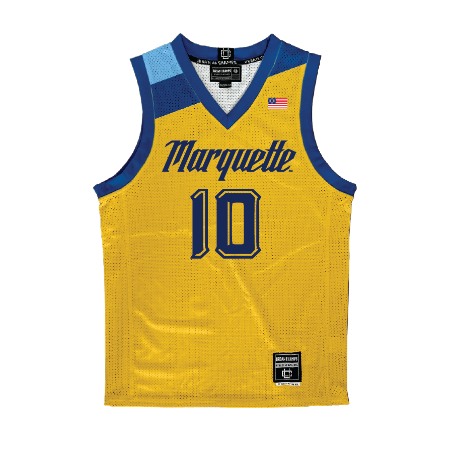 Gold Marquette Men's Basketball Jersey  - Damarius Owens