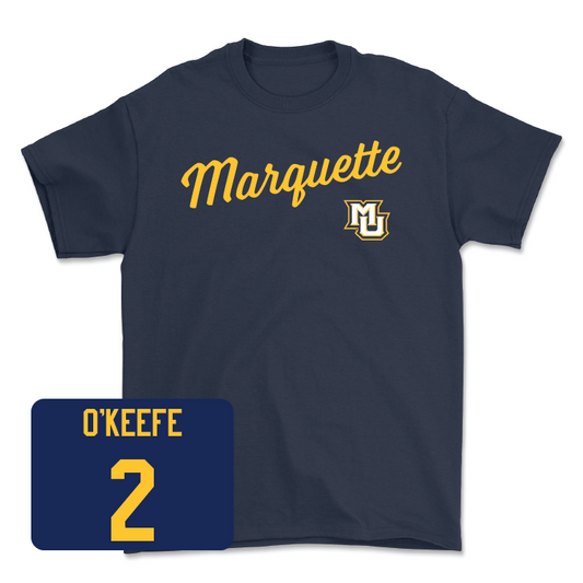 Navy Women's Soccer Script Tee - Erin O'Keefe