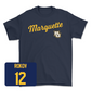 Navy Men's Soccer Script Tee  - Gabriel Rokov