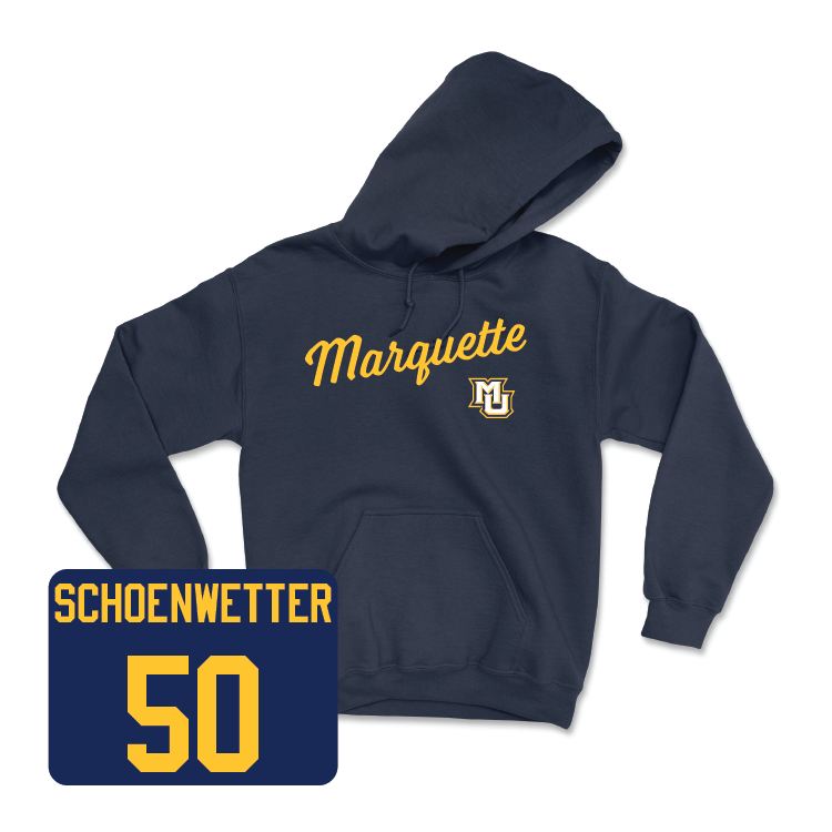 Navy Men's Lacrosse Script Hoodie - Jack Schoenwetter