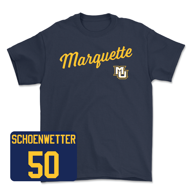 Navy Men's Lacrosse Script Tee - Jack Schoenwetter