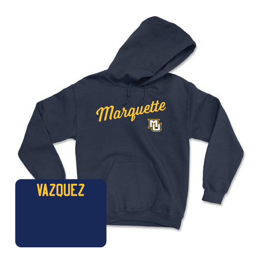 Navy Men's Tennis Script Hoodie - Ivan Vazquez