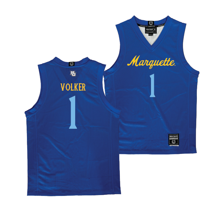 Navy Marquette Women's Basketball Jersey - Lee Volker