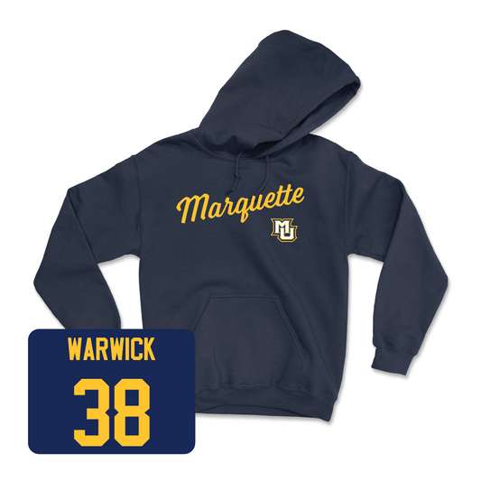 Navy Men's Lacrosse Script Hoodie - Quinn Warwick