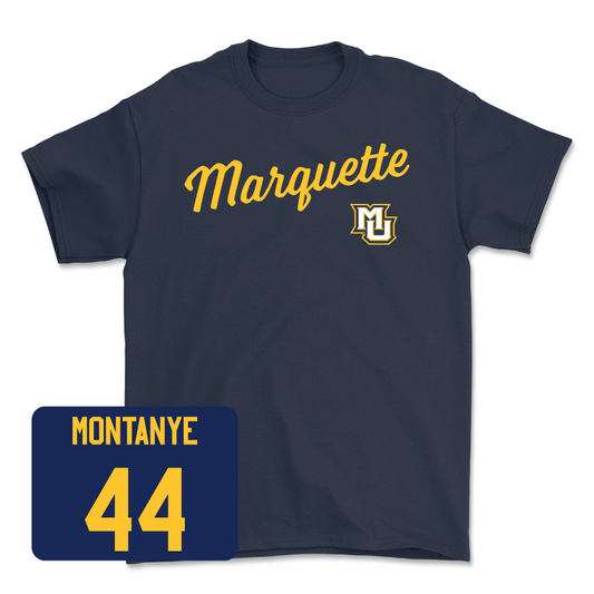 Navy Men's Lacrosse Script Tee  - Luke Montanye