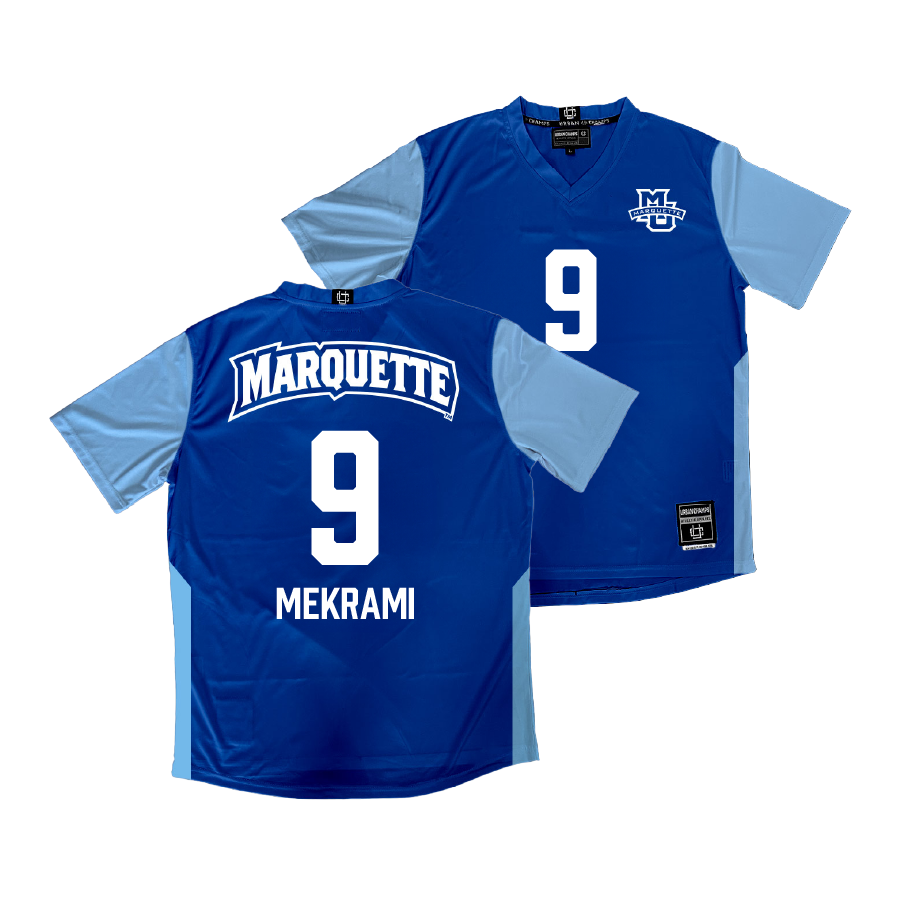 Navy Marquette Men's Soccer Jersey  - Adam Mekrami